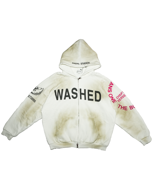 'WASHED' Zip Up Hoodie